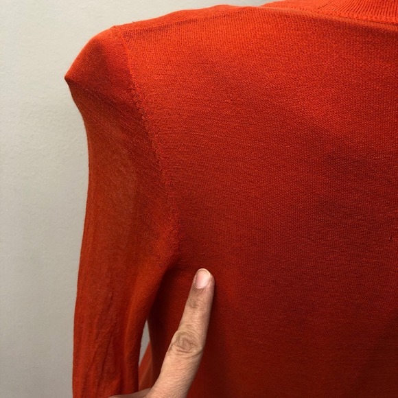 Tory Burch Sheath Dress Womens 6 Orange Cardigan Belted Business Career Teacher - Picture 5 of 16